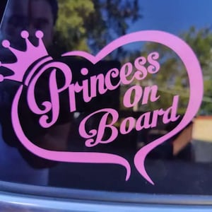 Princess on Board  | Decal Vinyl Sticker | Cute Car Decal | Cute Car Sticker | Girly Decal