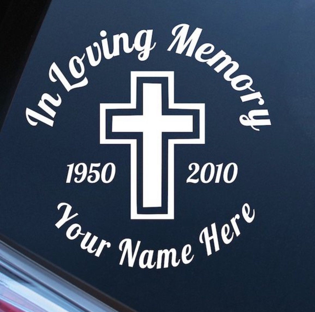 In Loving Memory | Faith Decal Sticker | Cross Car Decal - Etsy