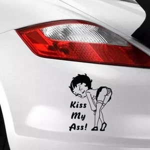Kiss My Azz Betty Car Vinyl Decal Sticker | Cute Car Decal | Cute Car Sticker | Girly Decal