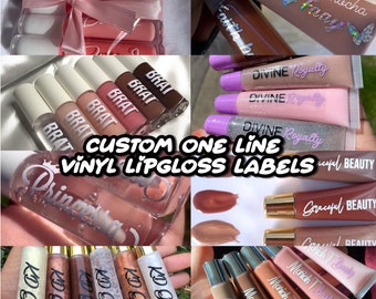 Étiquettes personnalisées de brillant à lèvres en vinyle avec police/logo