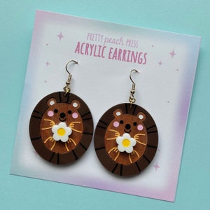 Handmade Laser Cut Acrylic Earrings | Kawaii | Hedgehog | Cute | Great Gift