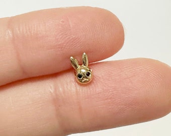 Orecchini A Bottone Coniglio In Argento 925 – Zirconia E Carota, 20G, Ipoallergenici