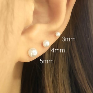 A-pair 14K Solid Gold Studs, 14k gold pearl studs, 14K Gold Studs, 14k gold earrings, Tiny Earrings, Minimalist Earrings, Stud Earrings