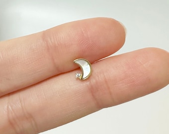 Orecchino Singolo A Clip Non Piercing – Luna E Stelle In Oro Con Strass – Polsino Avvolgente Per Donne - 2