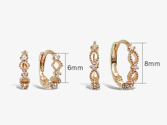 Croissant Kreol Ohrringe 9 KT Goldgefüllte – Klobige Huggie-Reifen