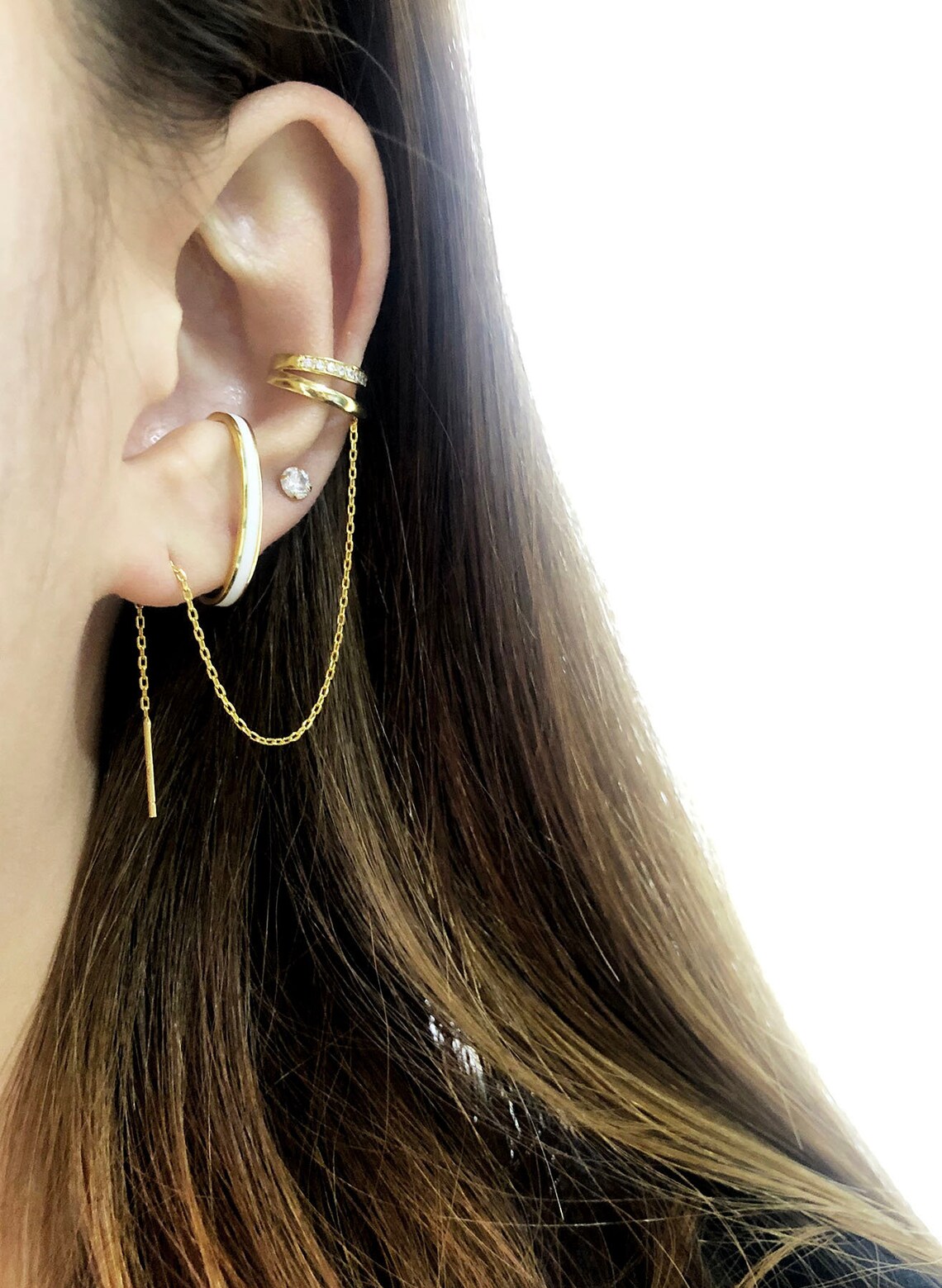 Chain Cuff Earrings Cuff Earrings Ear Cuff Gold Cuff Etsy