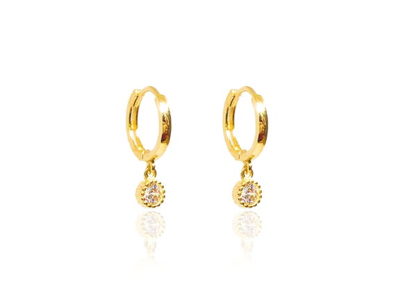 14K Solid Gold Hoop Earrings Gold hoops Gold earrings Gold | Etsy