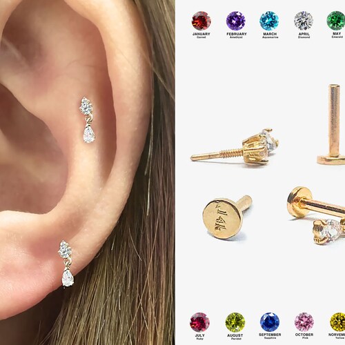 14K Solid Gold Flat Back Earrings Hypoallergenic - Malta