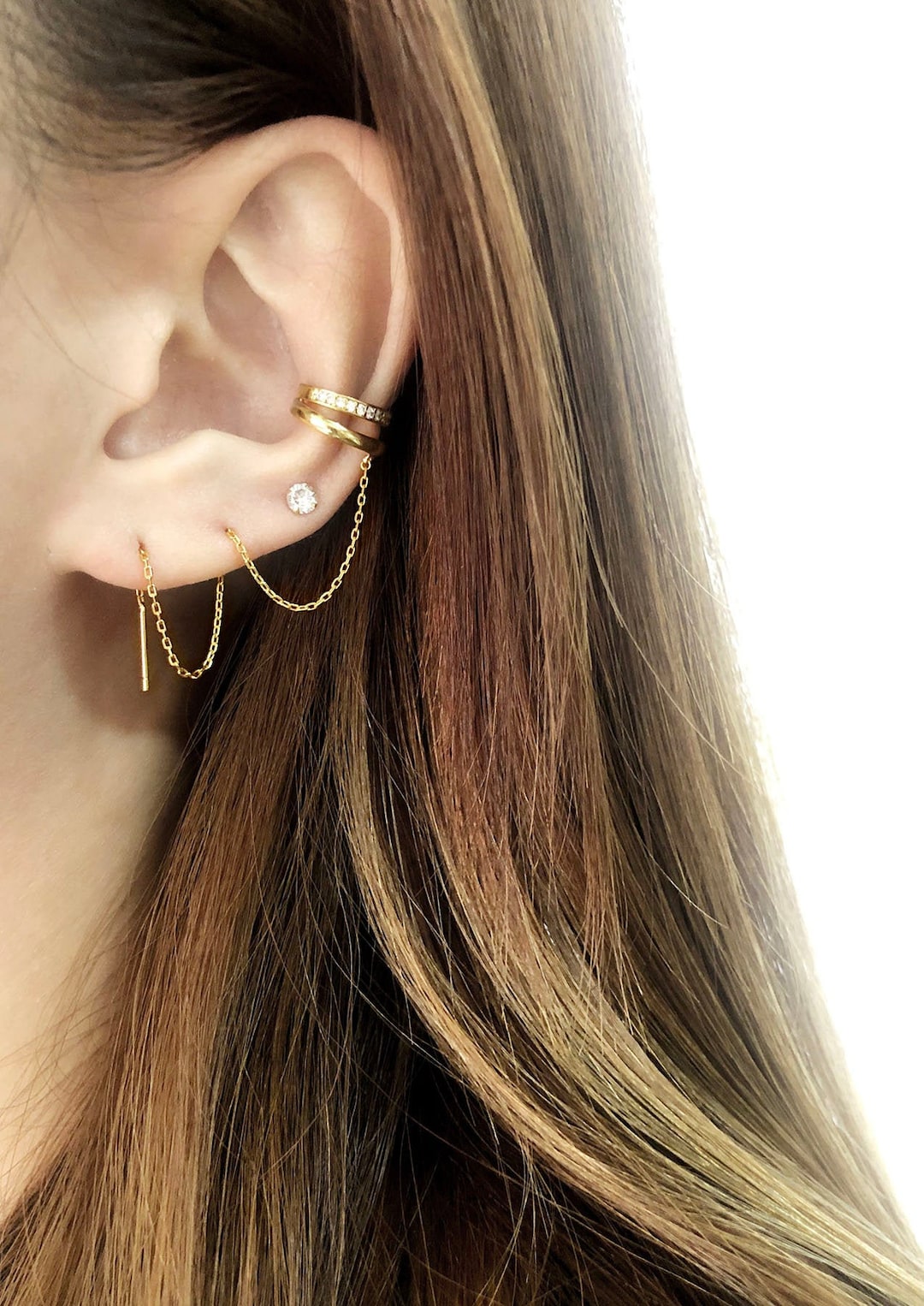 Chain Cuff Earrings Cuff Earrings Ear Cuff Gold Cuff Etsy