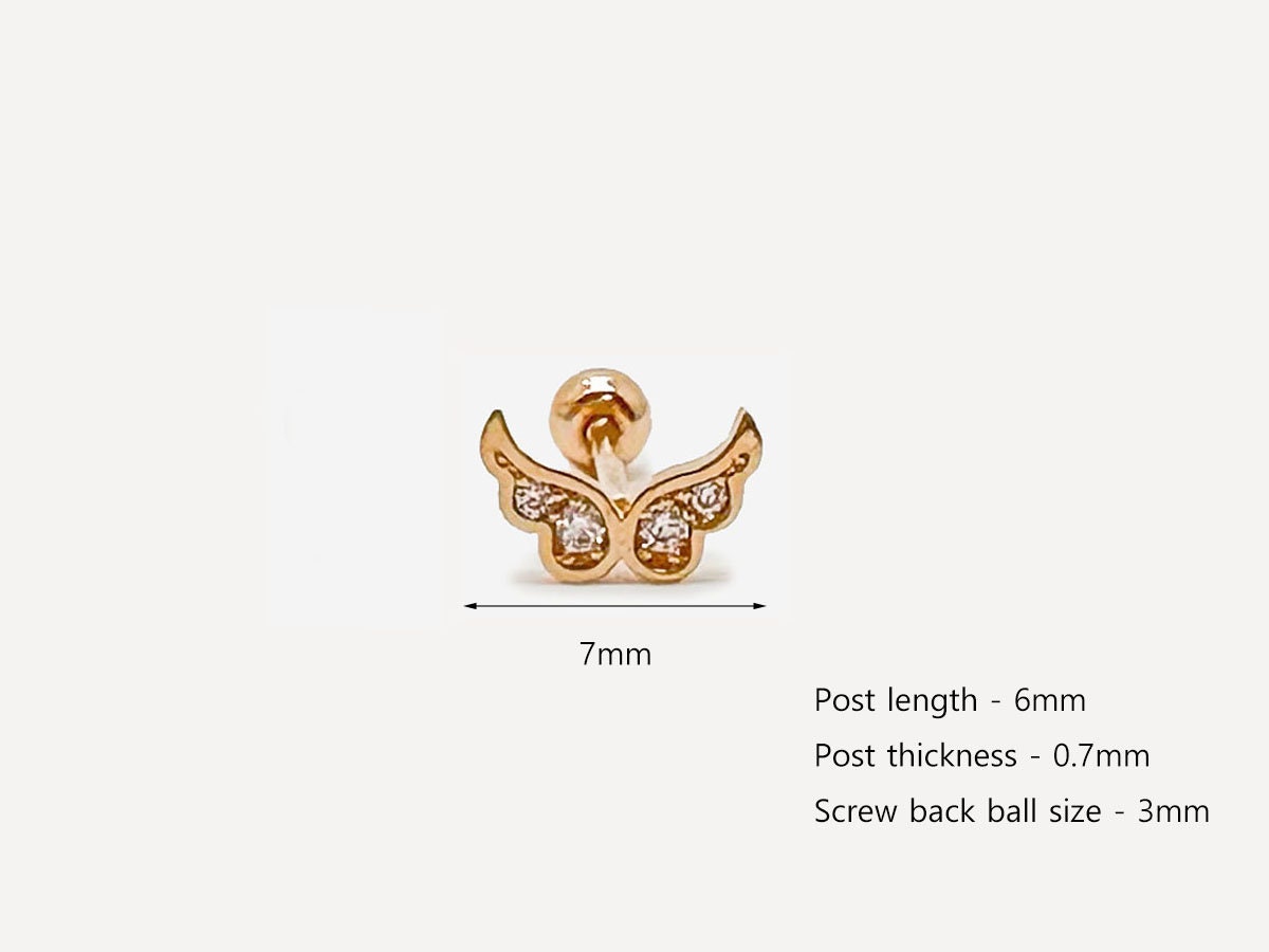 14k Sold Yellow Gold Angel Stud Earrngs Push Back - Etsy 14k Sold Yellow Gold Angel Stud Earrngs Push Back - Etsy