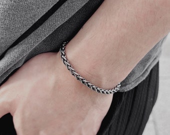 Minimalist Dainty  Stainless Steel Chain bracelet ,Men's Bracelet, Men's Silver Bracelets, Simple silver Mens Bracelet, handmade product