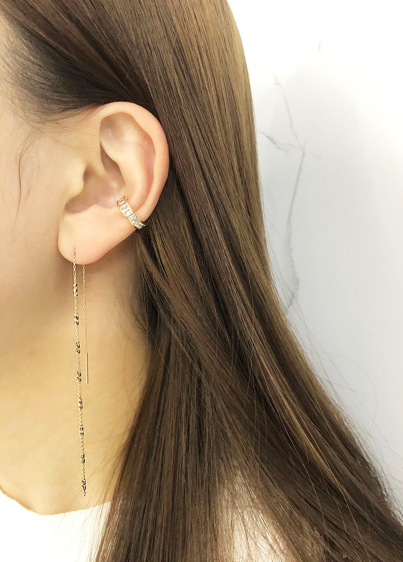 Baguette Ear Cuff Cz Ear Cuff Ear Cuff Gold Ear Cuff Etsy