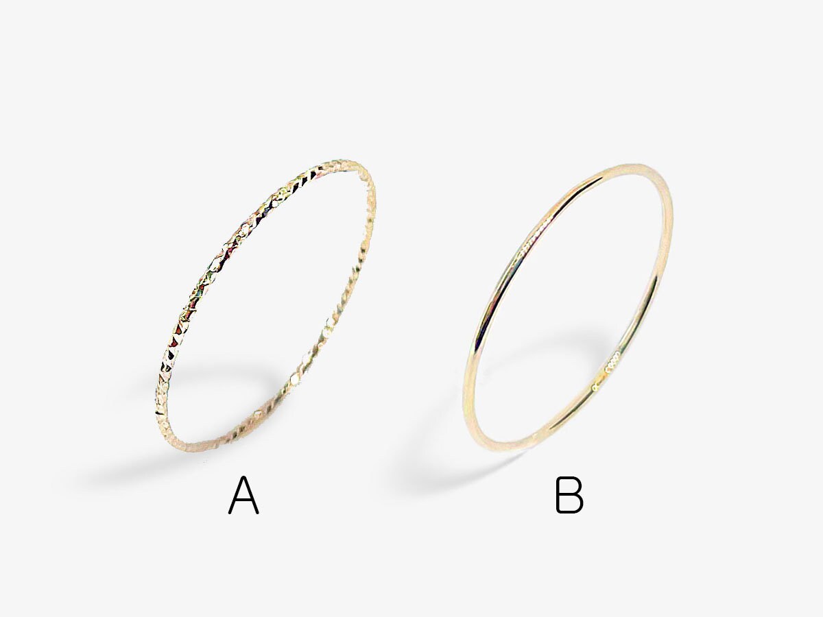 2 Ring Set 14K Solid Gold Ring Stacking Set of Rings Wedding Etsy