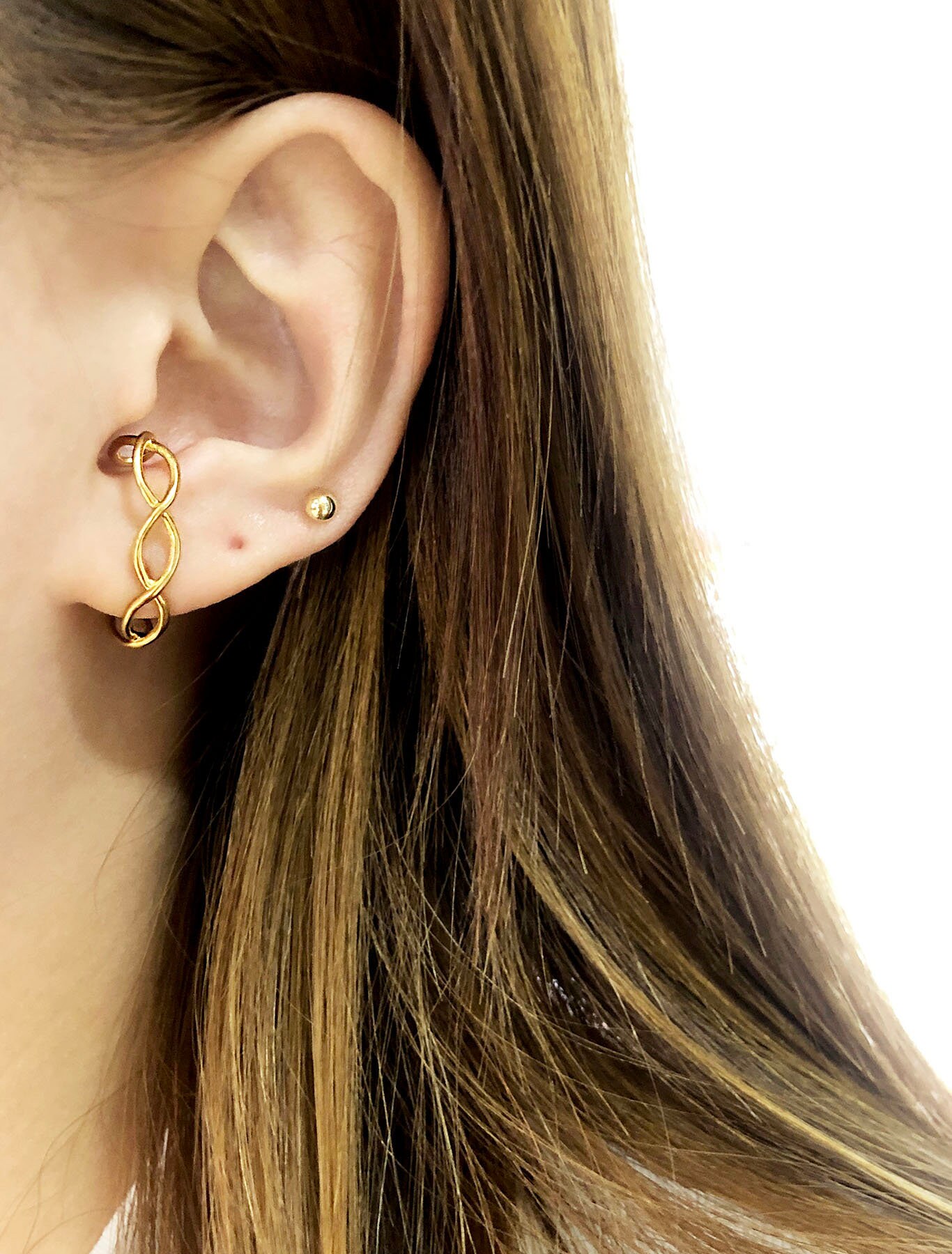 Knot Stud Lobe Cuff Lobe Cuff Earrings Gold Stud Earrings Etsy