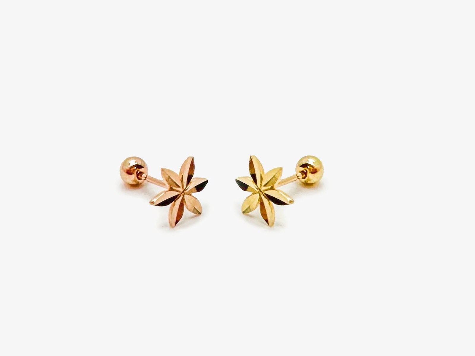 Dainty Flower Screw Back Earrings – Littleblingny