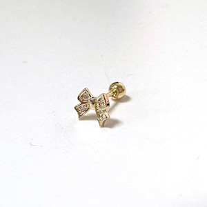 14k Solid Gold Tiny Butterfly Screw Back Earrings, Butterfly Stud Earrings, Minimalist Earring, Dainty Earrings Helix Tragus Stud Earrings