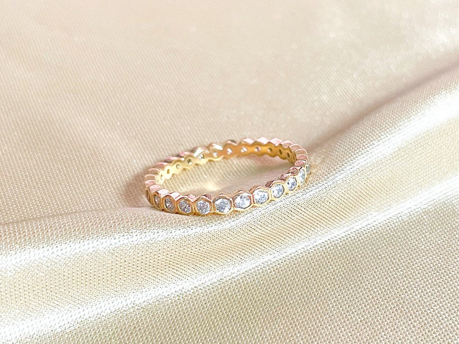 Round cz eternity band ring eternity ring Gold cz eternity Etsy