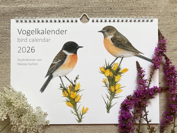 Vogelkalender 2026, Wandkalender Din A4