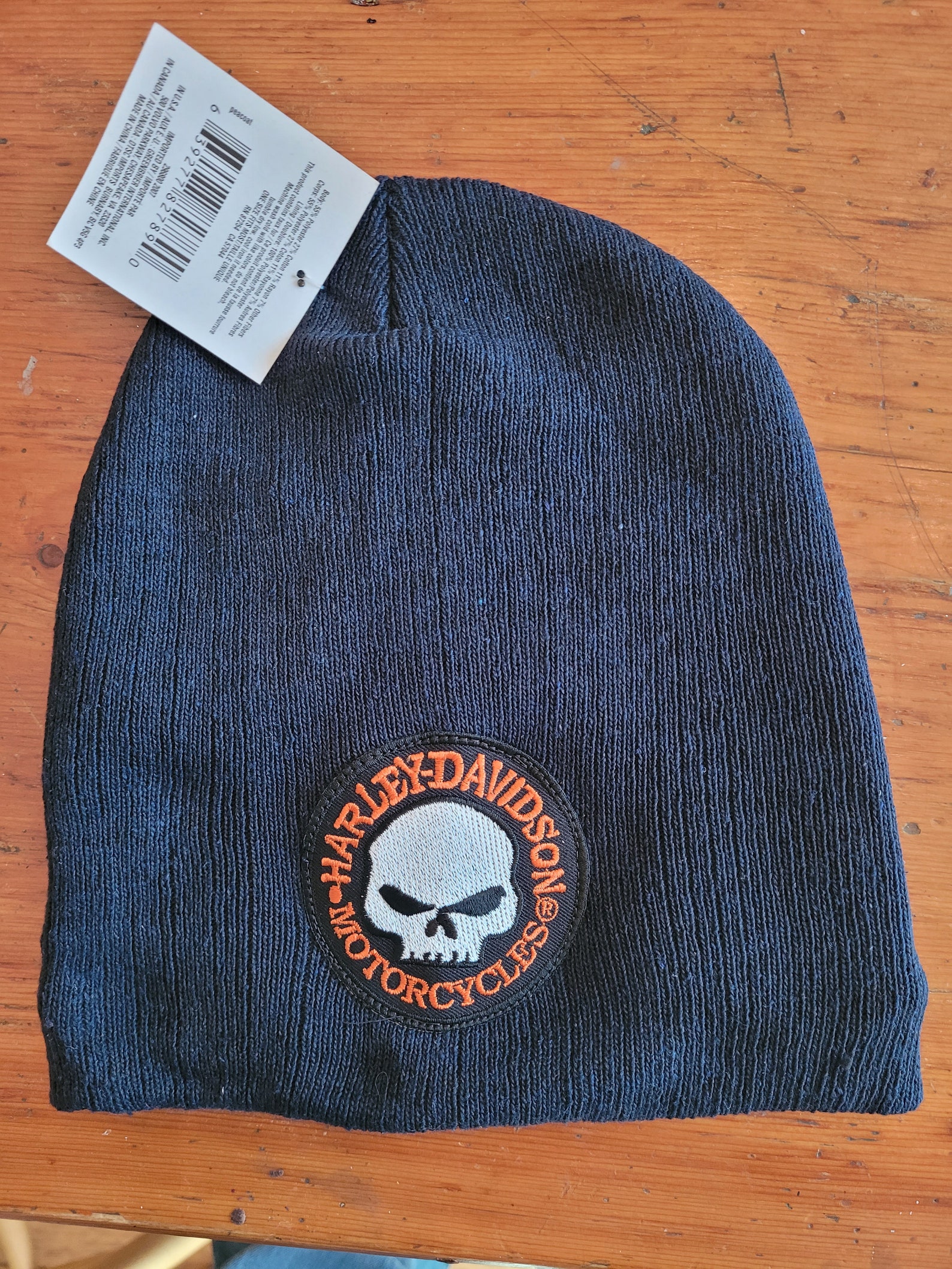 HARLEY DAVIDSON Winter Beanie hat HD navy blue black fleece Etsy