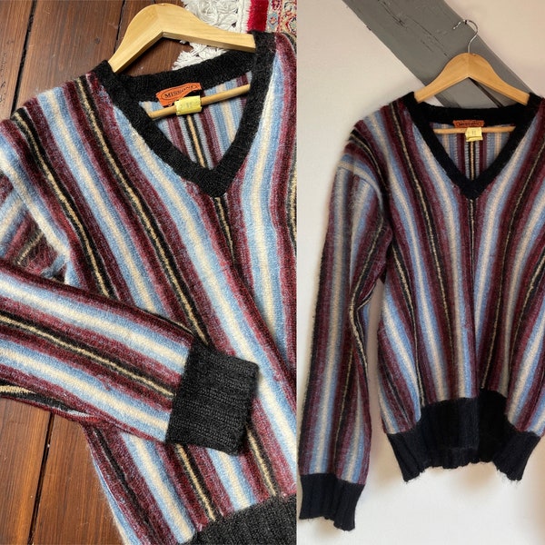 80s Missoni Wollpullover Mohair Streifen