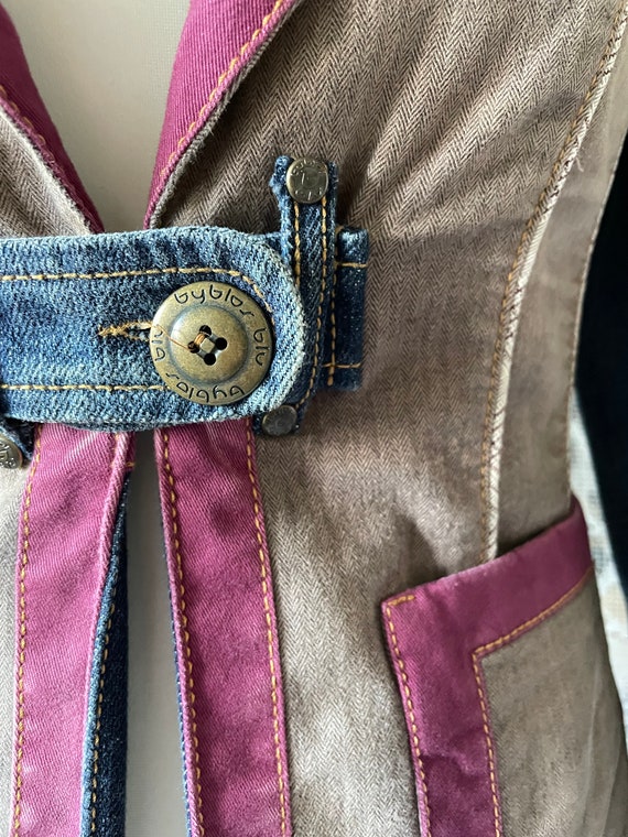 Vintage Byblos denim jacket/denim blazer patchwork - image 9