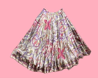 FLORAL SILK* Vintage Seidenrock Blumen