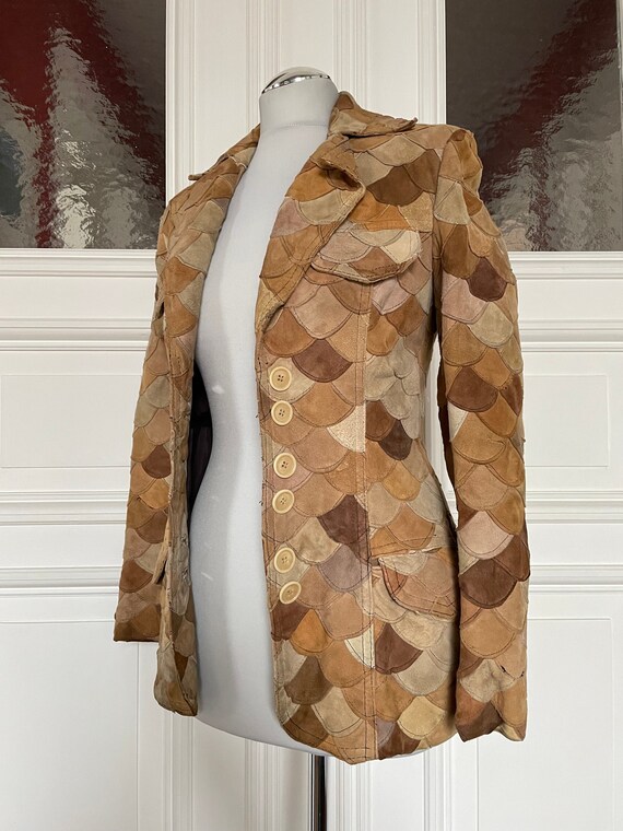 70s Patchwork Leather Jacket Fish Scales Rare - Etsy UK