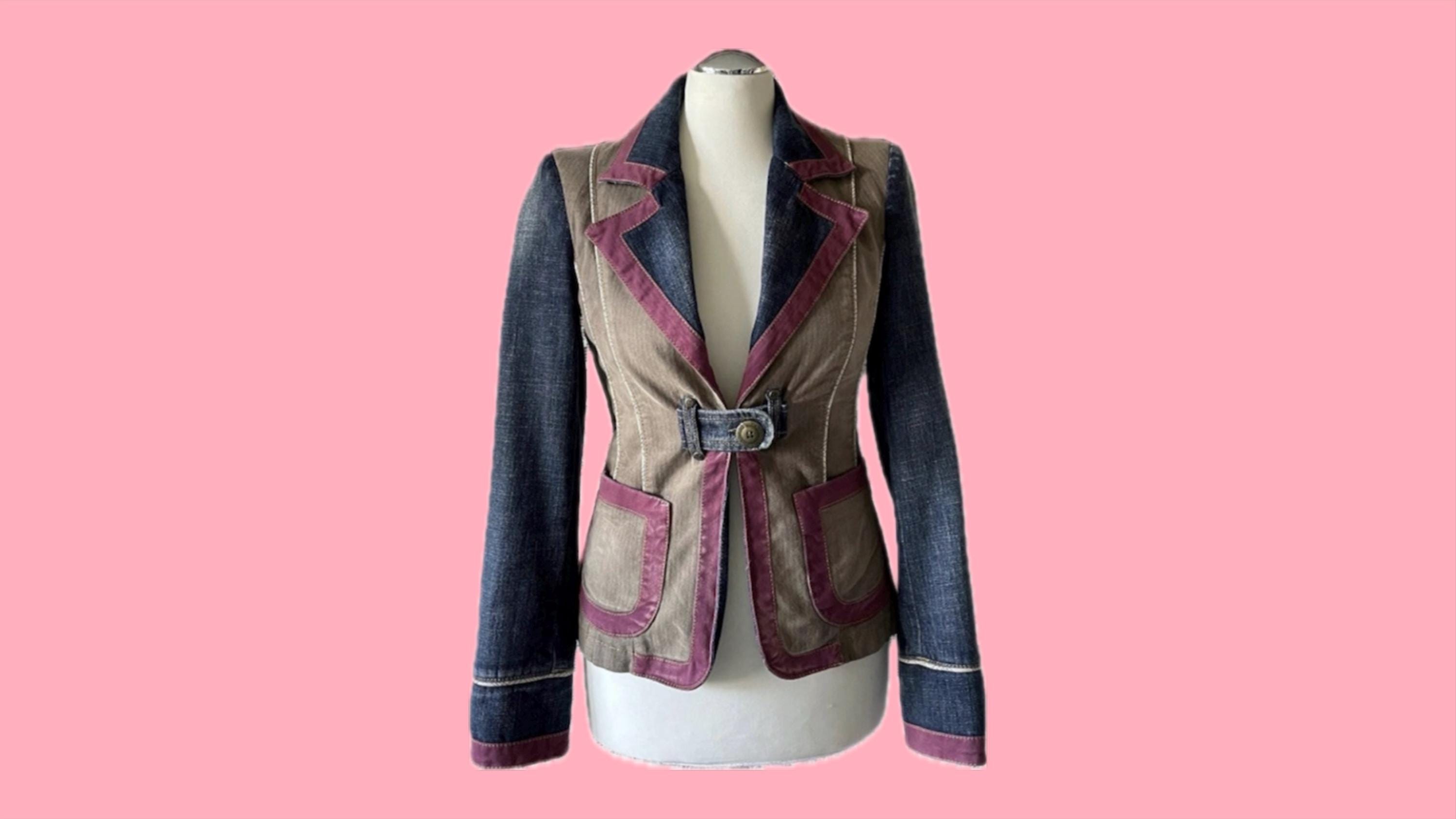 Byblos, BYBLOS* Vintage Byblos Jeansjacke/ Jeansblazer Patchwork