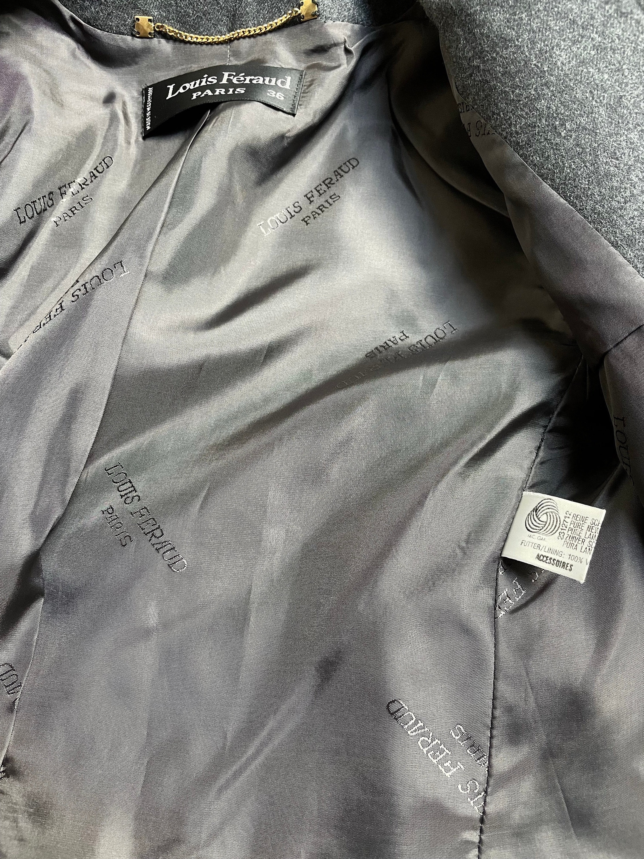 Veste En Pure Laine Vierge LOUIS FERAUD Paris - Taille 48 - Bleu Marine - Occasion Très Bon État - Vintage
