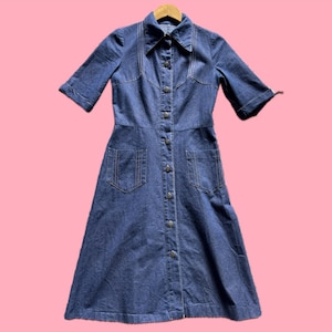 Denim Dress 3/4 Sleeves - Etsy