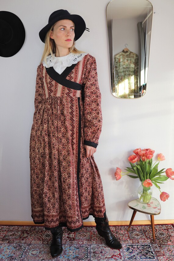 70s Indian Cotton Wrap Dress - Deadstock