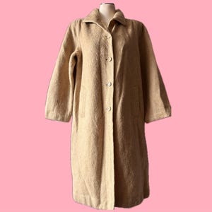 Jaren 70 TED LAPIDUS* Vintage jas crèmekleurige scheerwol lama
