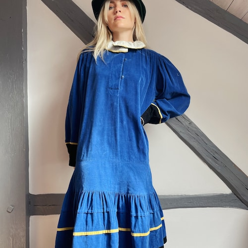 Original 80s Kenzo Dress Corduroy order Blue