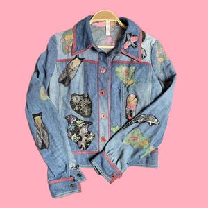 70s ROBERTO CAVALLI* Jeansjacke mit Patches 70er - absolutes Sammlerstück!