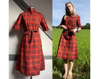 Pièce de collection de robe chemise en coton Marimekko des années 70