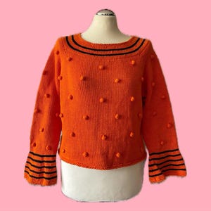 KRIZIA* 80s Popcorn Pullover Orange