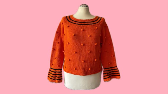 Krizia, KRIZIA* 80s Popcorn Pullover Orange