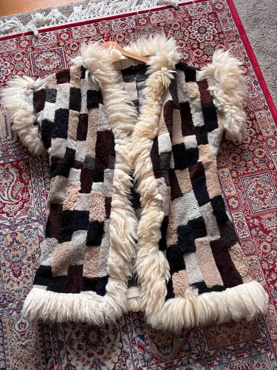 PATCHWORK LAMBSKIN* Handmade patchwork lambskin v… - image 13