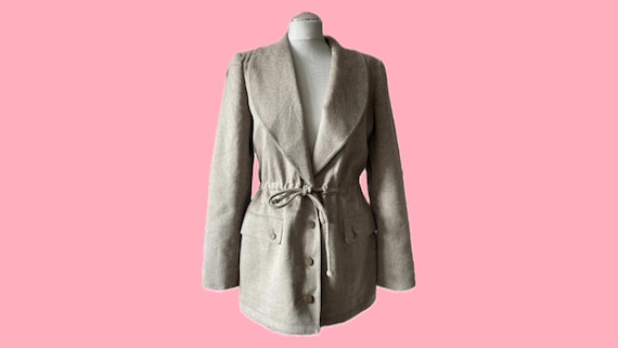 Claude Montana, CLAUDE MONTANA* Iconic 80s Claude Montana Jacke Angora Grau