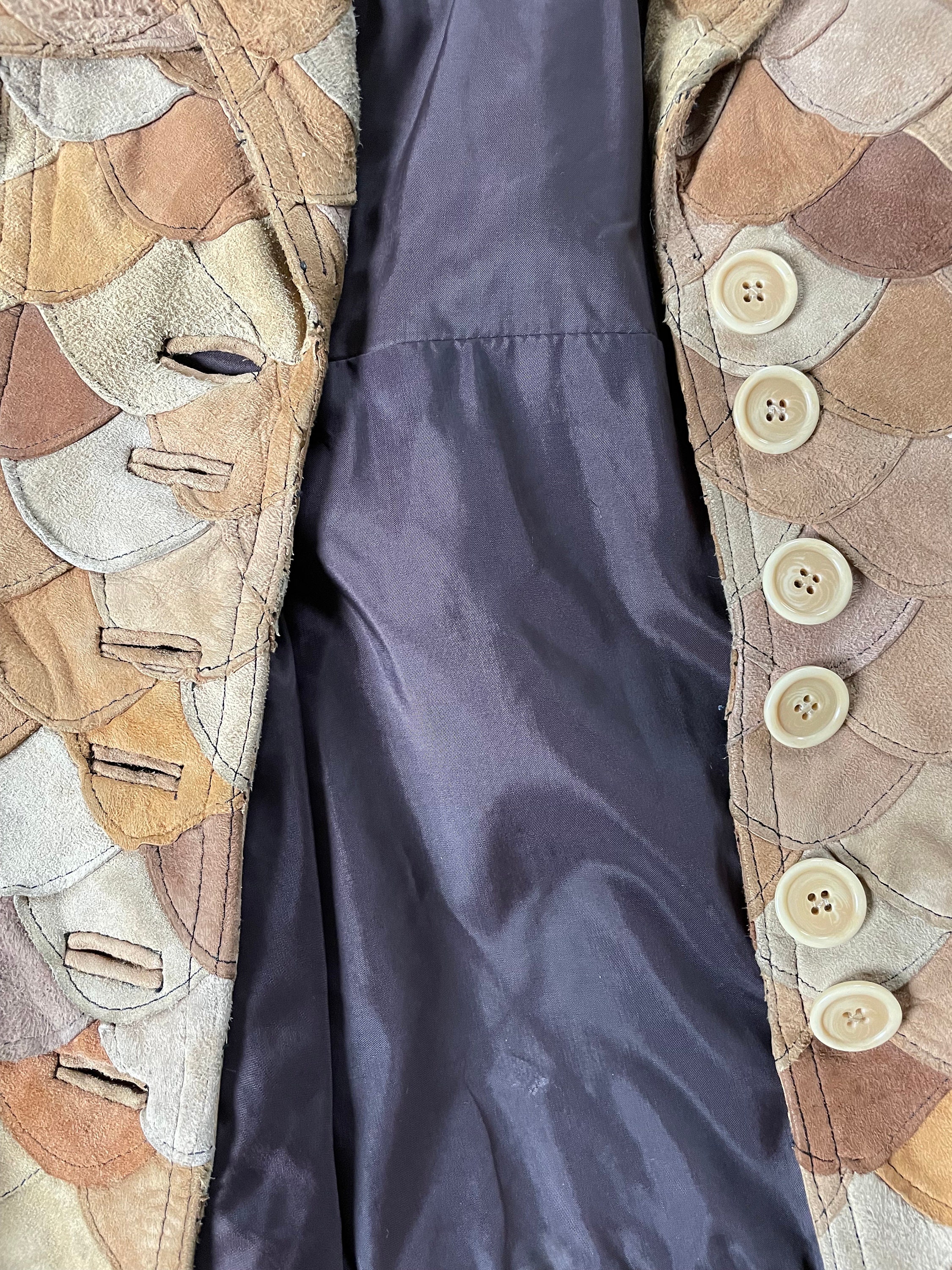70s Patchwork Leather Jacket Fish Scales Rare - Etsy
