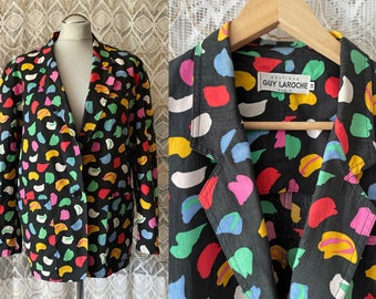 Blazer Guy Laroche vintage coloré années 80