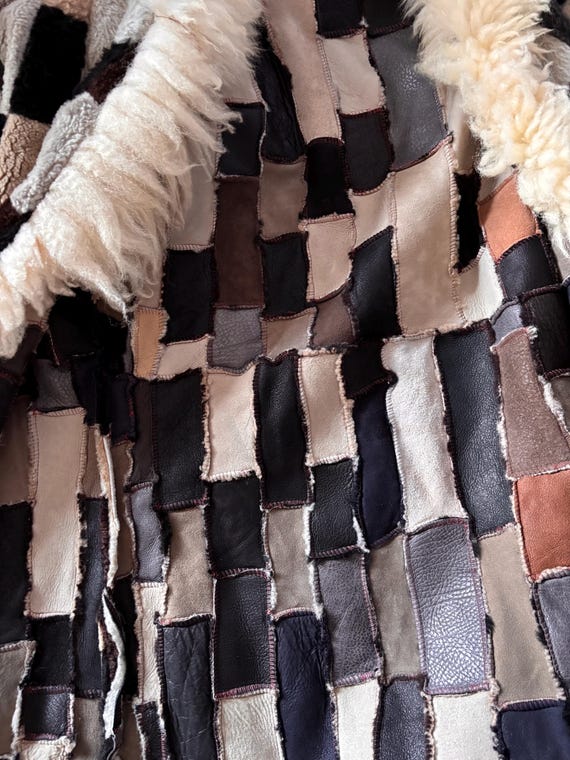 PATCHWORK LAMBSKIN* Handmade patchwork lambskin v… - image 18