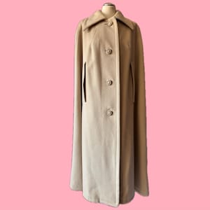 70s WOOL CAPE* Schurwolle Creme