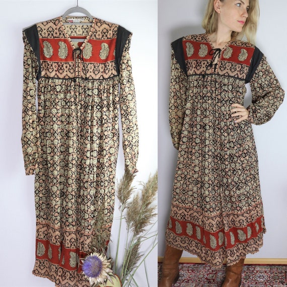 Rare 70s Indian Cotton Gauze Dress - Deadstock
