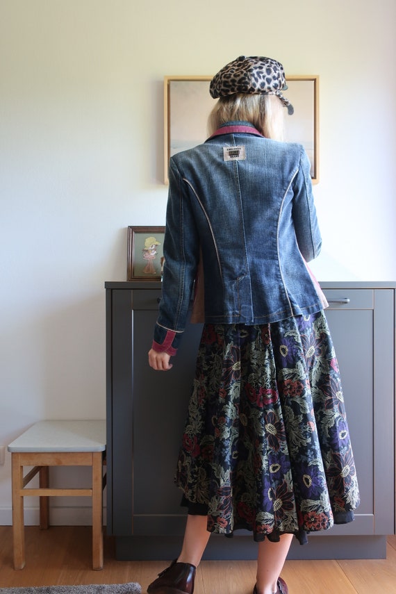 Vintage Byblos denim jacket/denim blazer patchwork - image 3