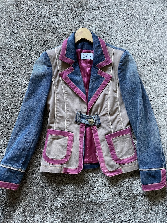 Vintage Byblos denim jacket/denim blazer patchwork - image 6