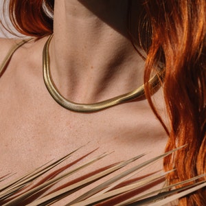 Gold Plated Herringbone Layered Necklace with round Pendant, 18K Gold Necklace Layered Boho Choker Waterproof, Stainless Steel Necklace Set Wide Snake Necklace