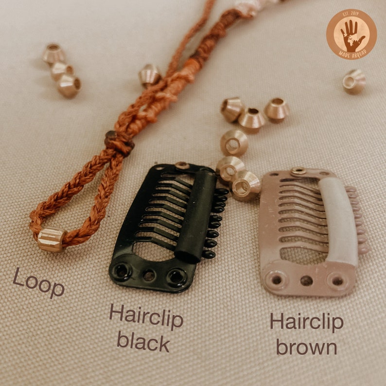 Silver Macrame Hairwrap with Moon Pendant Ateba Dreadwrap Boho Hair Wrap Hippie Hair Accessories Macrame Dread Dreadlock Jewelry image 9