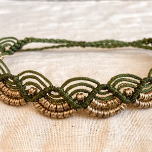 Bracelet de cheville indien Bracelet de cheville en macramé Boho Gypsy Tribal Bracelet de cheville de plage pour femme Green