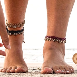 Bracelet de cheville indien Bracelet de cheville en macramé Boho Gypsy Tribal Bracelet de cheville de plage pour femme image 8